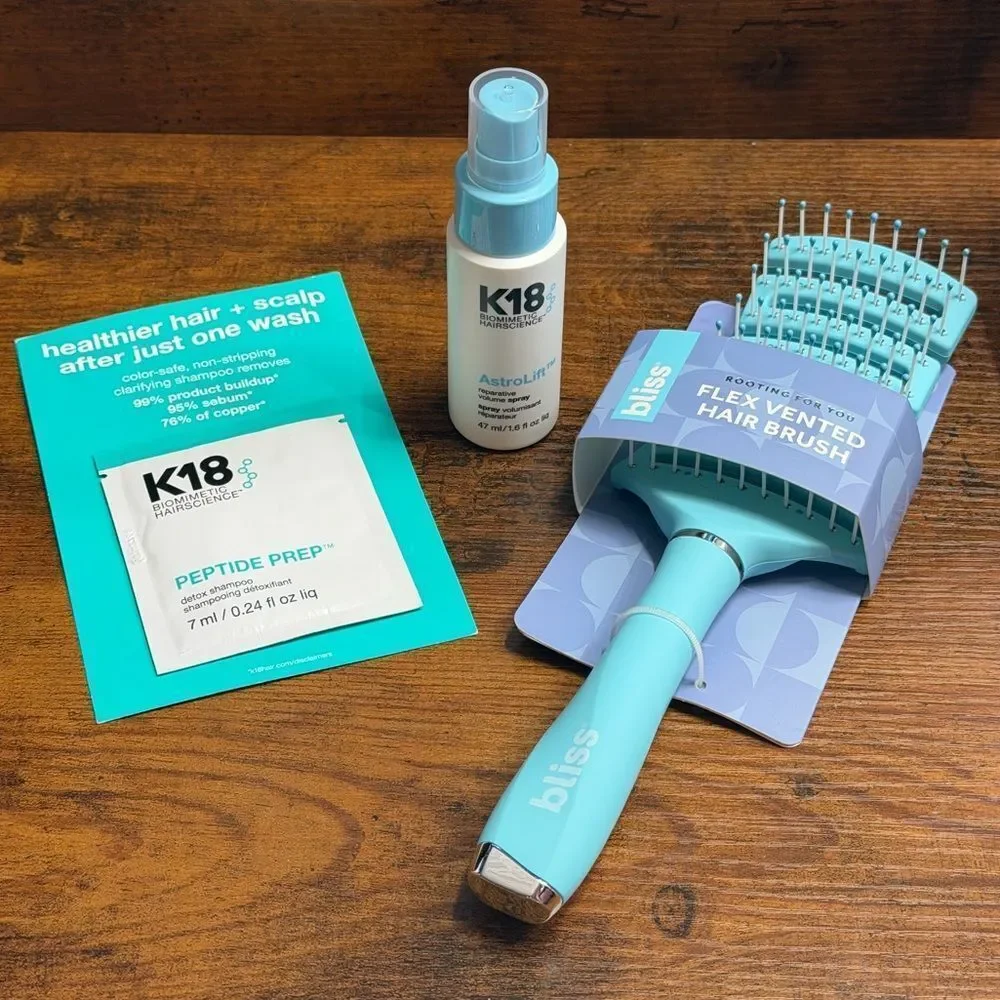 K18 AstroLift Volume Spray 47mL + Bliss Flex Brush + K18 Peptide Prep Sample